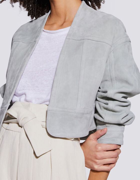 ATIK LIGHTWEIGHT SUEDE CROPPED JACKET
